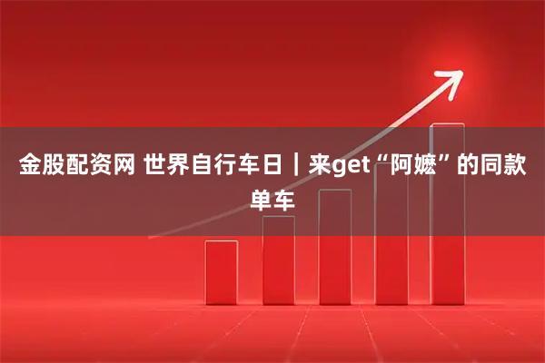 金股配资网 世界自行车日｜来get“阿嬷”的同款单车