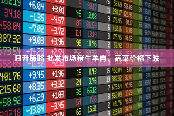 日升策略 批发市场猪牛羊肉、蔬菜价格下跌